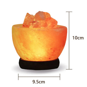 Dimensions de la lampe de sel de l'Himalaya, 10 cm de hauteur et 9,5 cm de largeur