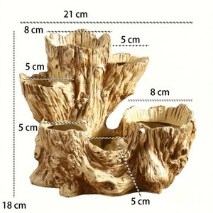 Dimensions du pot de fleurs tronc d'arbre en centimètres
