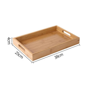 Dimensions du plateau en bambou taille L 38 x 25 x 4 cm