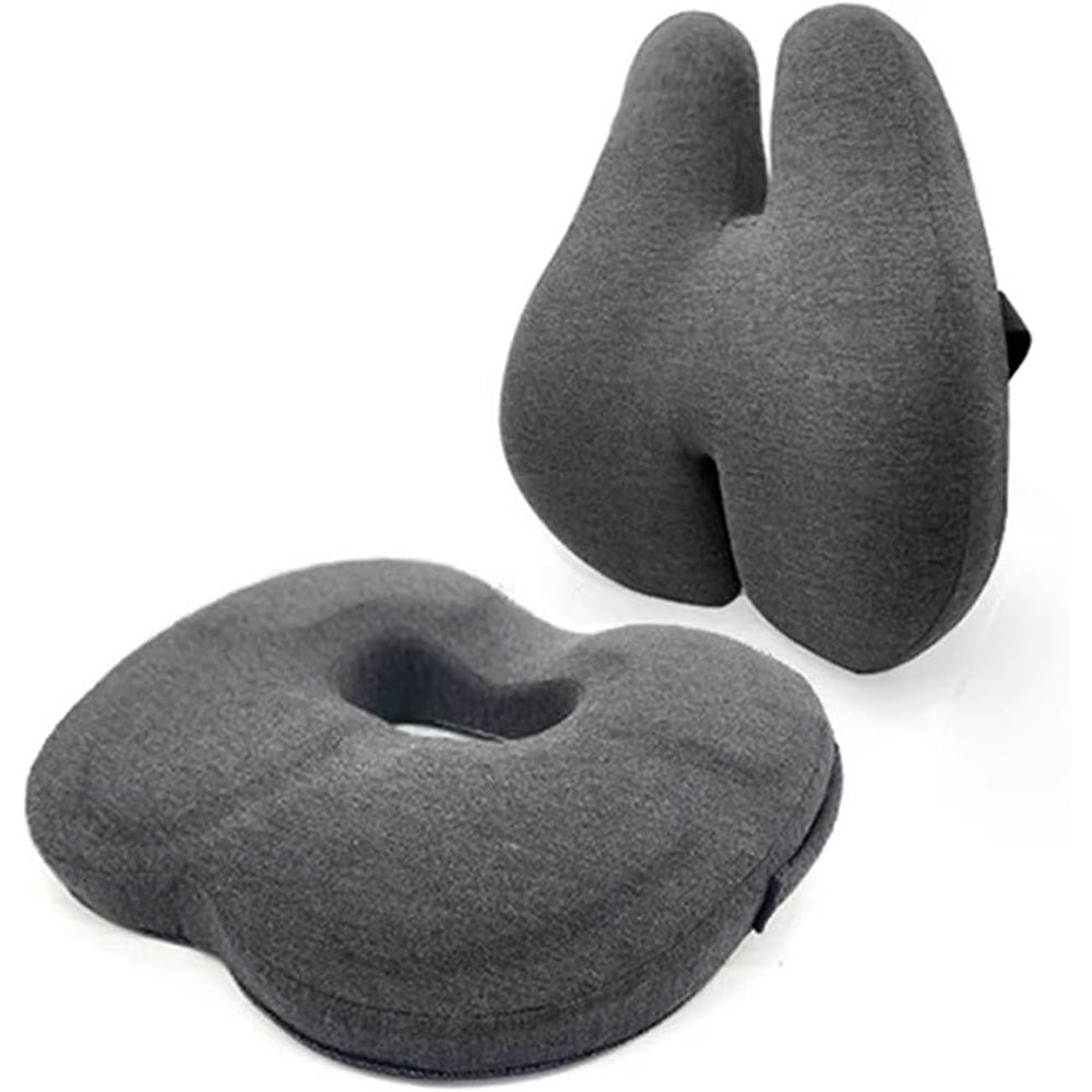 Coussin mémoire de forme ergonomique moderne, vue en situation dans un intérieur chaleureux