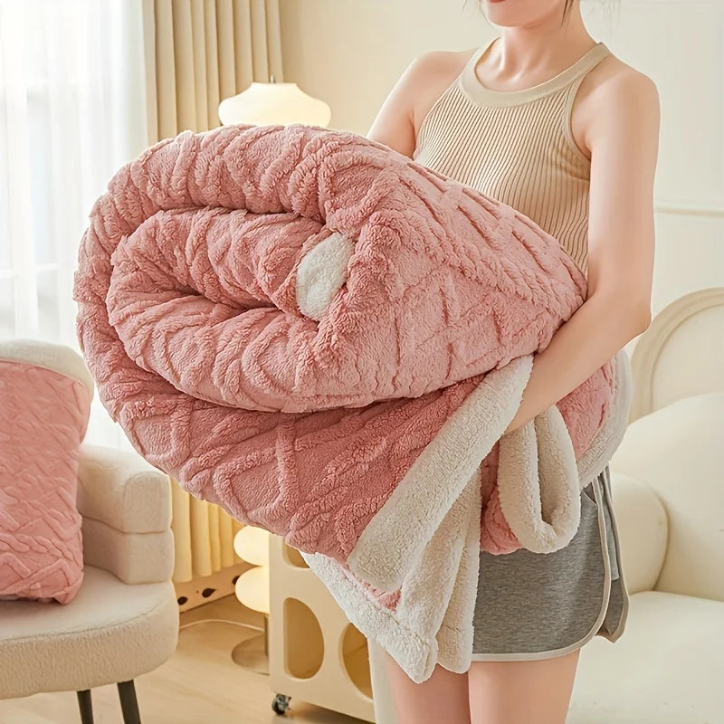 Couverture lestée texturée en jacquard sherpa effet cocooning