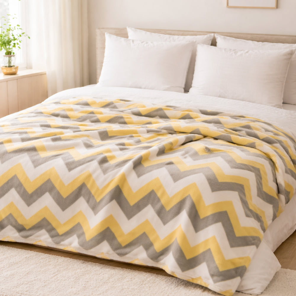 Plaid polaire motif chevron