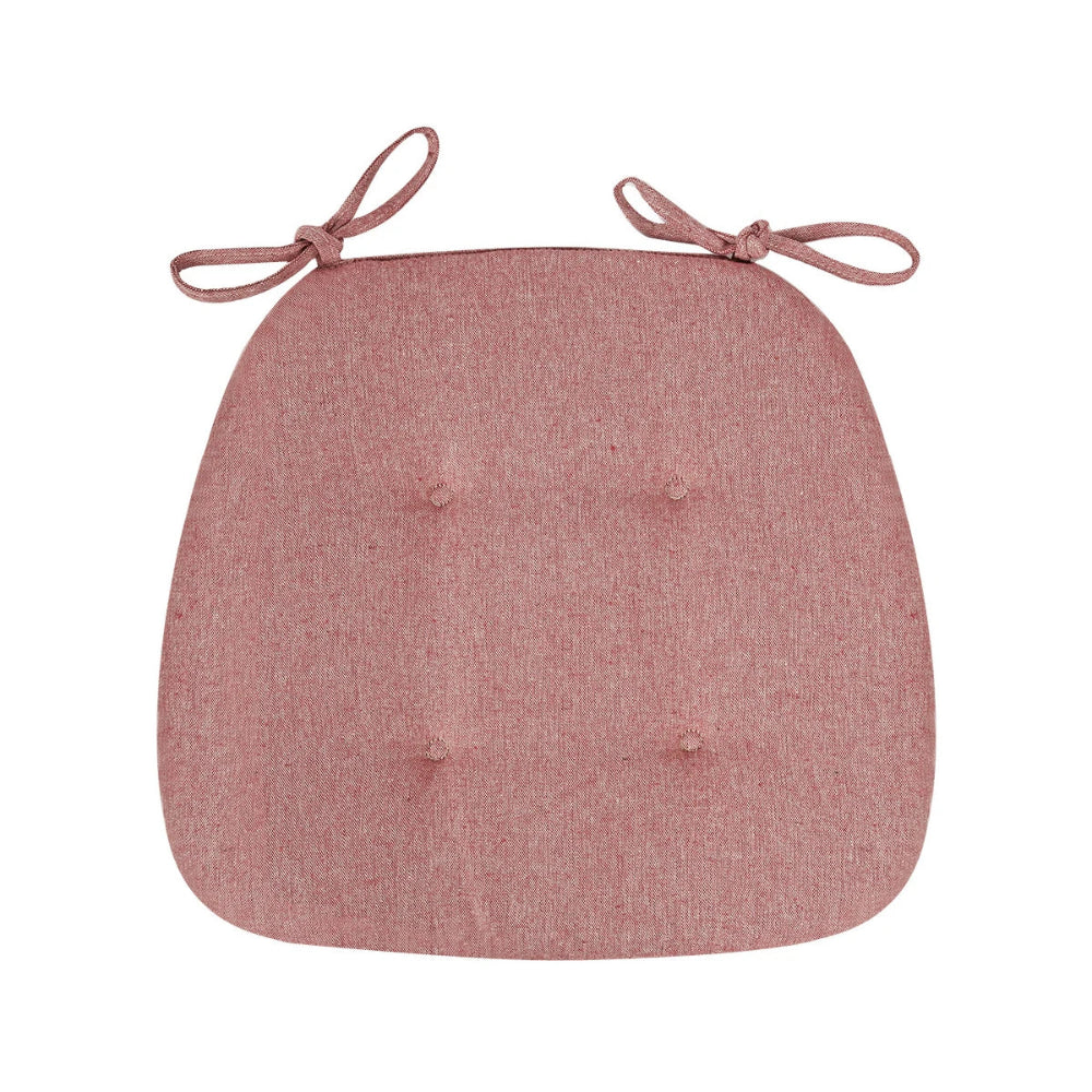 Coussin d’assise pour chaise avec corde de fixation, vue en situation dans un intérieur chaleureux