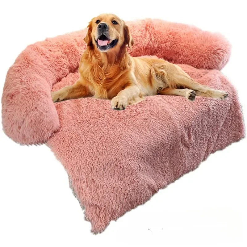 Coussin chien confortable effet fourrure