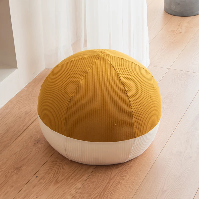 Pouf de salon respirant en tissu texturé design minimaliste