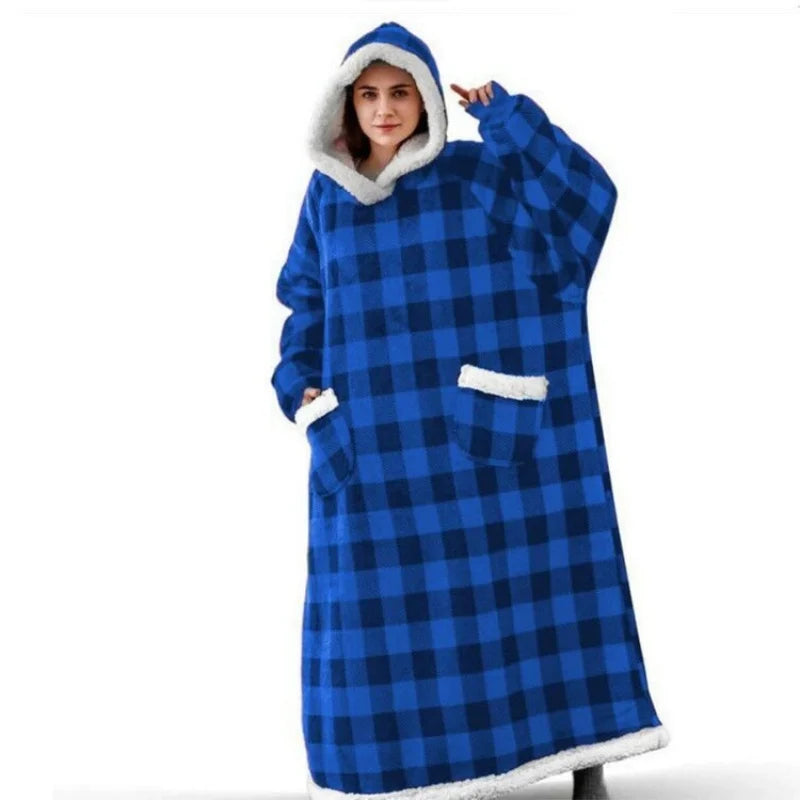Plaid avec manches oversize à motif carreaux