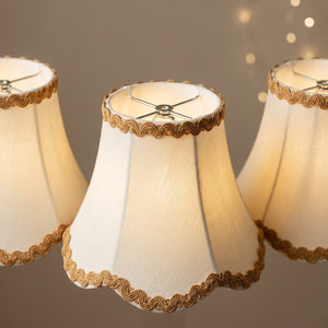 Abat-jour E14 tissu variante Blanche - lot de 3 blanc crème lustre bougie