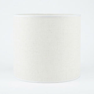 Abat-jour cylindrique en lin Blanche, couleur blanche crème pure