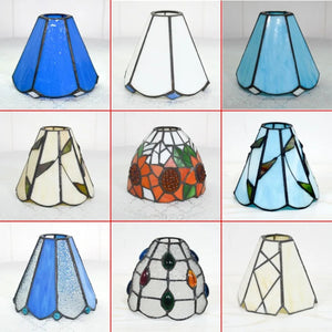 Abat-jour vitrail style Tiffany vue ensemble plusieurs designs disponibles