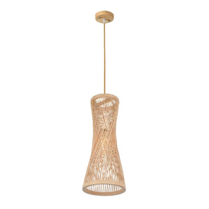 Suspension bambou sablier base bois