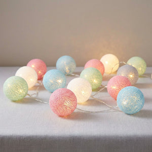 Guirlande boules de coton Multicolore LED