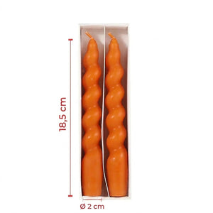 Dimensions bougies spirales hauteur 18,5 cm diamètre 2 cm lot de 2 pièces