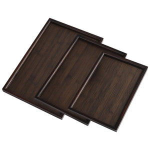 Plateau de service en bambou rectangulaire 3 tailles