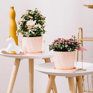 Ensemble de cache-pots décoratifs nervurés en 3 couleurs et 4 tailles
