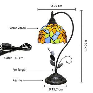 Schéma des dimensions de la lampe style Tiffany hauteur 50 cm