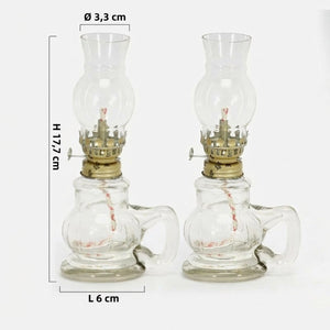 Schéma des dimensions de la lampe à pétrole hauteur 17,7 cm