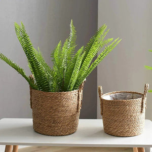 Cache-pot panier paille naturelle vue 1