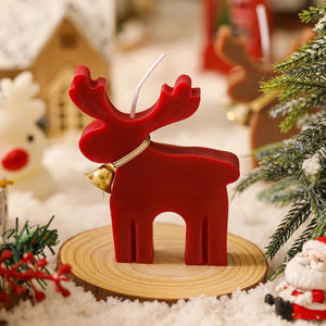 Bougie parfumée cerf rouge décoration Noël vue 1