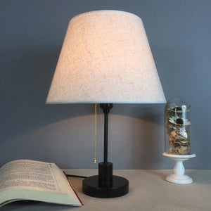 Lampe de chevet avec abat-jour en lin blanc