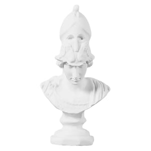 Statue Athéna buste en résine blanche vue de face