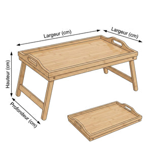 Plateau de lit en bambou pliable - vue 4