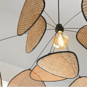Lustre rotin suspension bohème vue 5