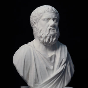 Gros plan sur le visage du buste de Platon impression 3D