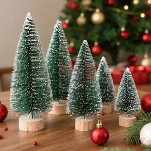 Mini sapin de noël artificiel en sisal lot de 8 pièces dimensions et proportions du produit