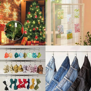 Pinces métalliques utilisées pour suspendre photos, vêtements et décorations de Noël