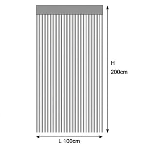 Schéma des dimensions du rideau à fils largeur 100 cm hauteur 200 cm