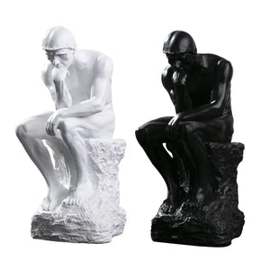 Statue Le Penseur de Rodin disponible en finition blanche et noire