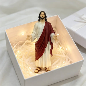 Statue de Jésus-Christ présentée dans son coffret cadeau