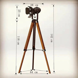 Dimensions lampadaire trépied bois 142 cm hauteur