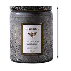 Dimensions de la bougie parfumée : hauteur 9 cm diamètre 7 cm