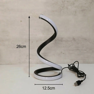 Dimensions de la lampe de bureau spirale 26 cm de hauteur et 12,5 cm de base