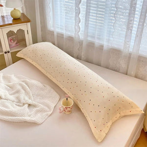 Taie d'oreiller longue motif pois photo produit vue d'ensemble
