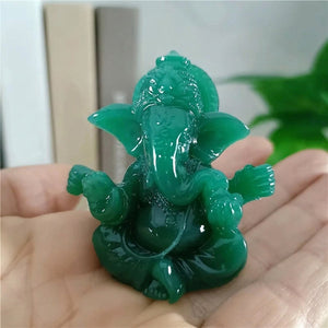 Petite statue Ganesha résine colorée décoration