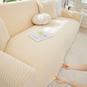 Housse de canapé angle velours beige