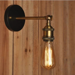 Applique murale industrielle noir rétro - détail ampoule Edison
