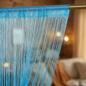 Rideau à fil scintillant coloris bleu
