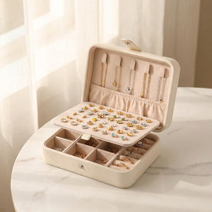 Style de vie boîte à bijoux compact cuir PU scène 1