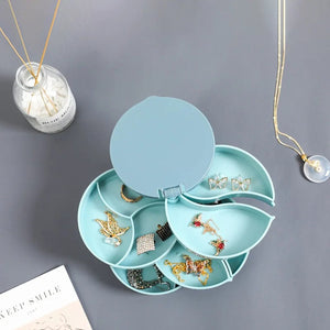 Boîte à bijoux rotative 4 niveaux avec miroir - photo produit 3