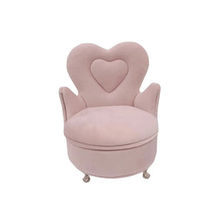 Boîte à bijoux Fauteuil couronne velours rose
