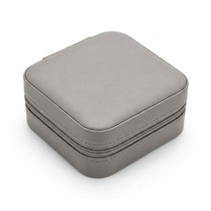 Boite à bijoux de voyage cuir PU carrée avec miroir