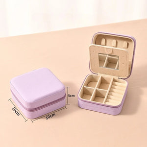 Boite à bijoux de voyage cuir PU Violet