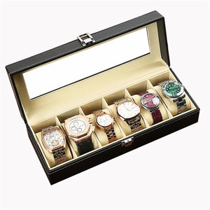 Boîte à montres 6 emplacements avec montres