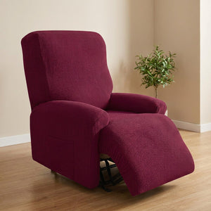 Housse de fauteuil inclinable bordeaux en maille douce