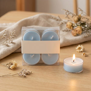 Lot de 4 bougies parfumées bleu pastel en cire de soja