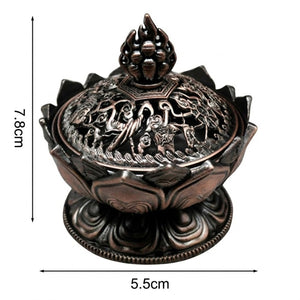 Dimensions du brûleur d'encens lotus 7,8 cm de hauteur et 5,5 cm de largeur