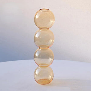 Vase en verre champagne L style nordique fond blanc